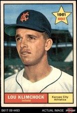 1961 Topps #462 Lou Klimchock Athletics 5.5 - EX+
