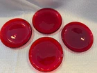 Vintage Ruby Red Round 8 Inch Salad or Dessert Plate - Set of 4 - EUC