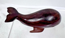 Vintage Hand Carved Dark Heavy Ironwood Ocean Life Whale Figurine 4 1/4" Long