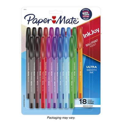 Paper Mate InkJoy 100ST Ballpoint Pens, Medium 18 count (Pack of 1), Assorted 