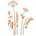 Metal Yard Art Waterproof Rustic 5 Pieces Flower Stakes Vintage Garden Decor