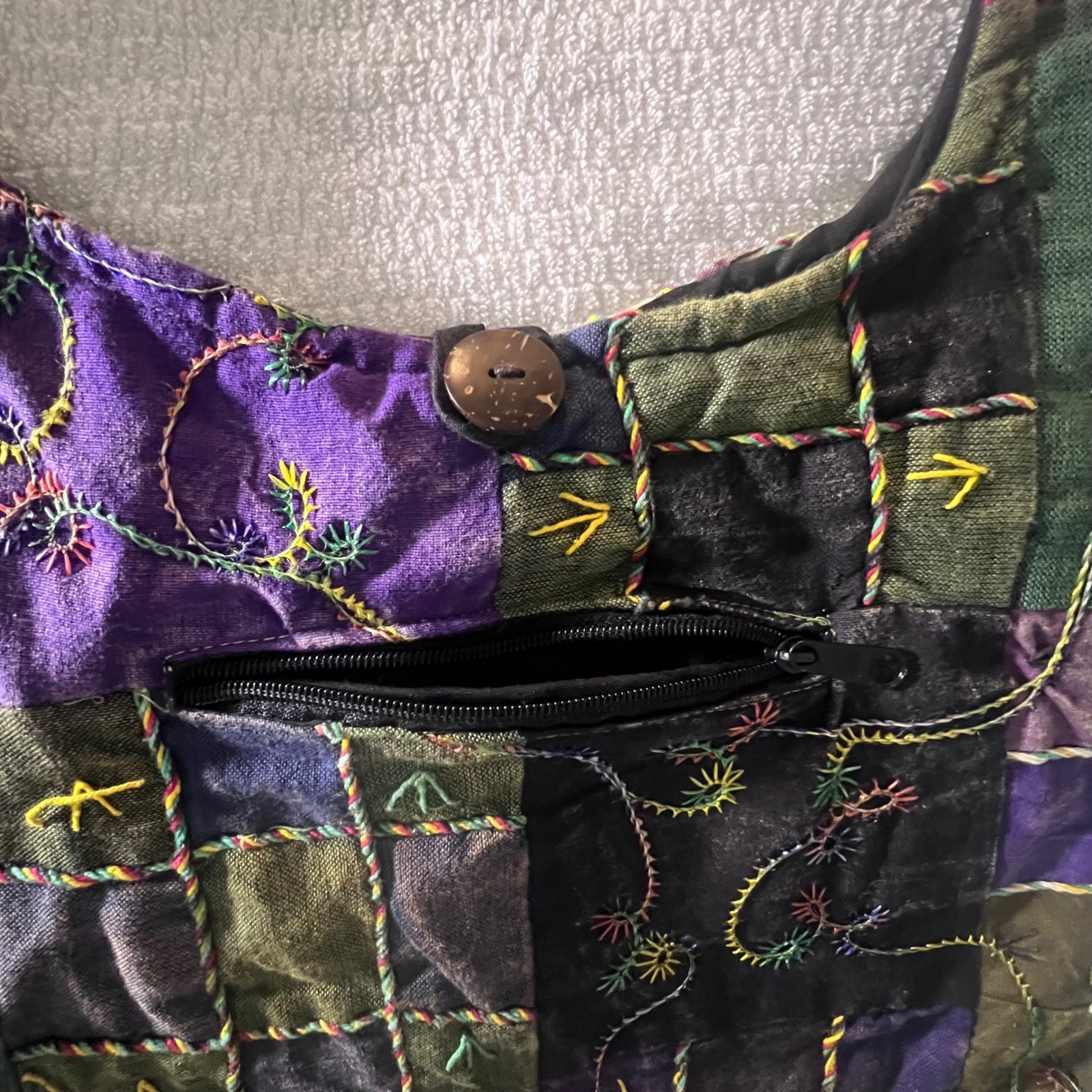 Rising International Patchwork Hobo Boho Bag Colo… - image 11