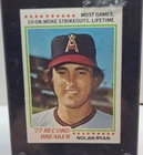 Topps 1978 Nolan Ryan '77 Record Breaker #6 California Angels MLB Baseball Card