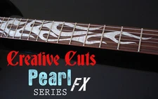 Burning Flames MOP WHITE PEARL flame Fret Markers Inlay Stickers for ANY GUITAR