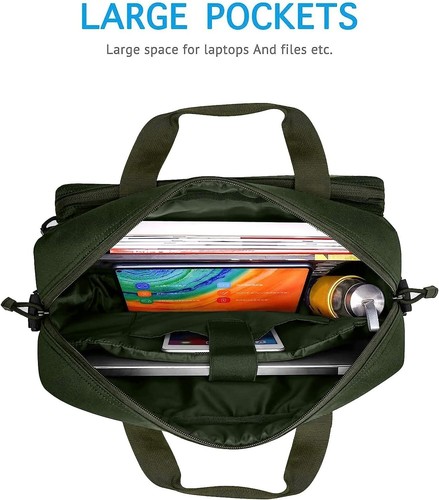15-16 inch Tactical Laptop Messenger Shoulder Bag Notebook Carrying Sleeve Case - Picture 17 of 21