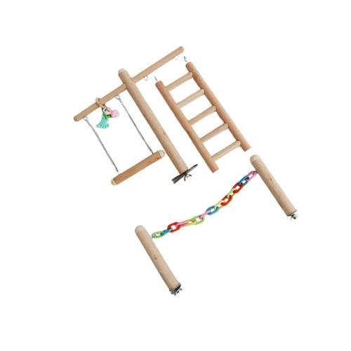 Parrot Chewing Toy Birds Tearing Parrots Foraging Wooden Swing Gnawing - Picture 10 of 11