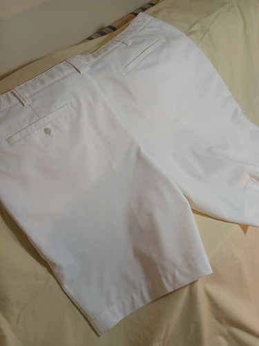 Golf Shorts Cutter Buck 42 White Chino Flat Front Lightweight Antislip Waisband - Picture 6 of 9