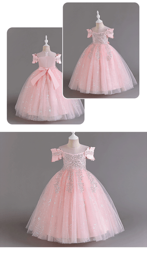 Birthday Wedding Party Dress for Girls Kid Princess Dress For Dance Performance - Picture 18 of 18