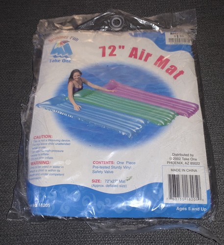 Summer Fun 12" Air Mat Purple New In Package 72"X 27" - Picture 1 of 2