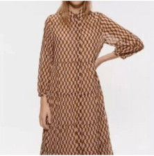 ZARA Maxi dress geometric print boho cruise vacation summer M pink/brown