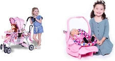 Toy Caboose Baby Doll Stroller Featuring Reclining Front Seat, Adjustable Footre