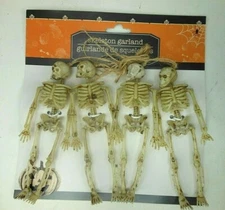 Skeleton Garland 6 Inches Tall Set of 4 Halloween Skeletons