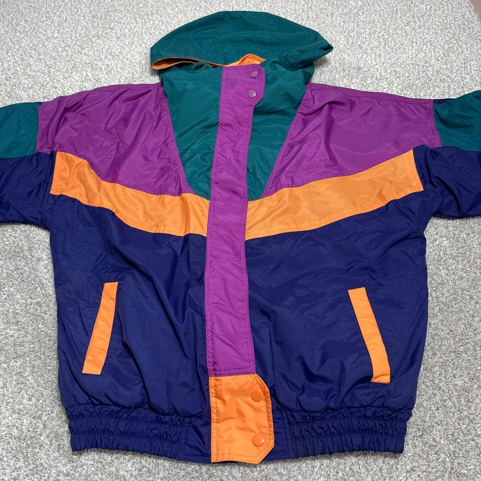 Pulôver masculino vintage jaqueta de esqui bloco de cores reversível - Imagem 2 de 4