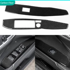 Real Carbon Fiber Front Window Lift Switch Panel Cover For Toyota Camry 2018-24