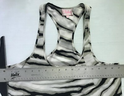 トップス y3k cyber print parker Y2K Womens Size XS 0 2 Tank Top Zebra Print 100% Silk $198
