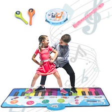 Ondekt Floor Piano Mat for Kids, Large 4ft. 8 Inbuilt Sounds + 4 Instruments