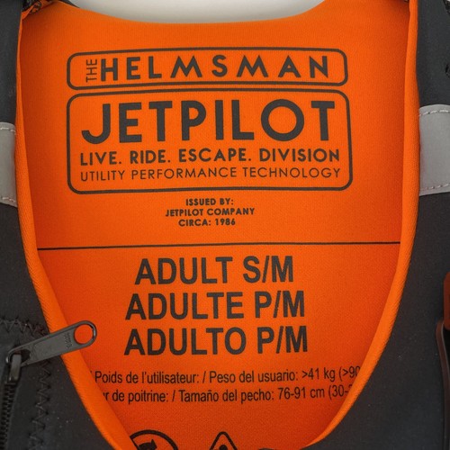 Jet Pilot L.R.E Helmsman Neoprene CGA Vest Black/Orange apparel Adult S/M - Bild 3 von 5
