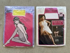 1960s NOS Fruit of the Loom Pantyhose Lot 2 Sheer Mesh White Yellow Deadstock