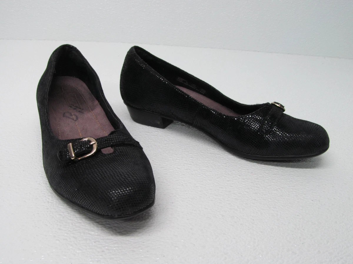 Clarks Artisan Caswell Genoa Black Leather Comfort Shoes Flats