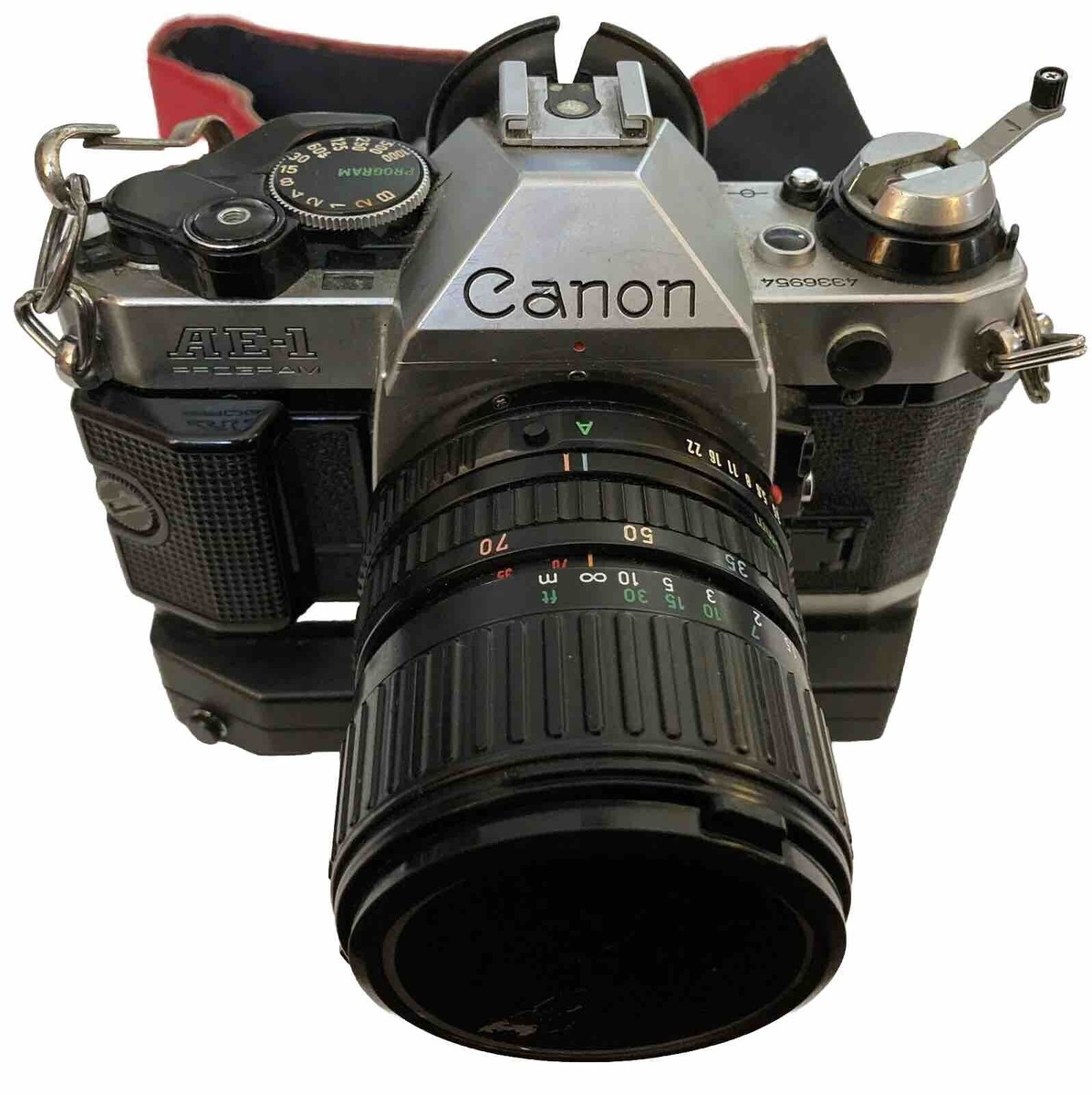 Canon AE-1 Program 35mm SLR Film Camera Macro Zoom Lens 35-70mm 