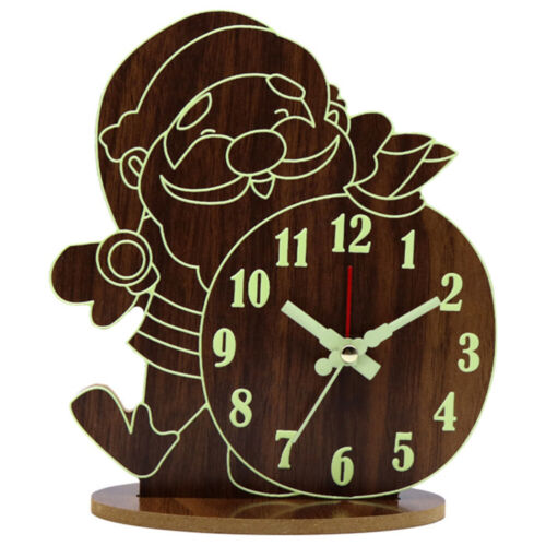  Santa Alarm Clock Wooden Student Christmas Bedside Decoration Digital - Picture 1 of 12