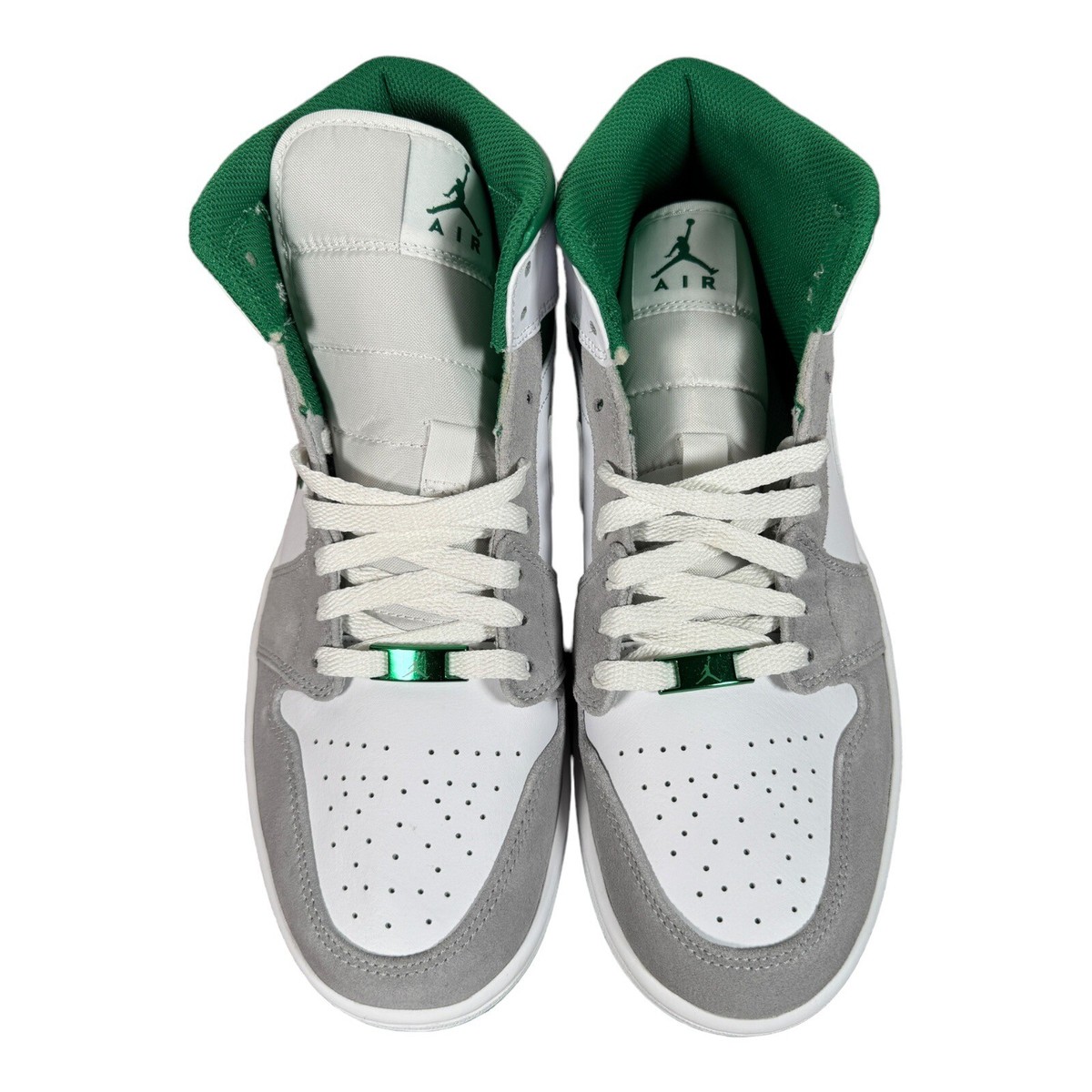 Air Jordan Mid SE Grey Pine Green
12. 100% LIKE NEW CONDITION. 
OFFERS WELCOME Mens Nike Air Jordan 1 Mid SE Gray Pine Green DC7294-103  main image 3