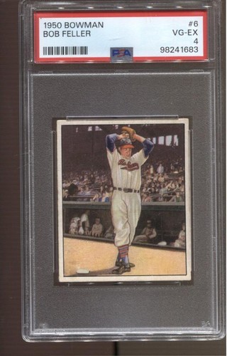 1950 Bob Feller Bowman #6 PSA 4 VG-EX Cleveland Indians