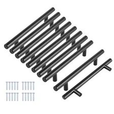8'' Cabinet Pulls Matte Black Stainless Steel Kitchen Cabinet Handles Drawer ...