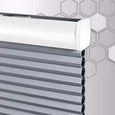 LUCKUP Cordess Cellular Shades Blackout Paper Shades Honeycomb Blinds Grey&White