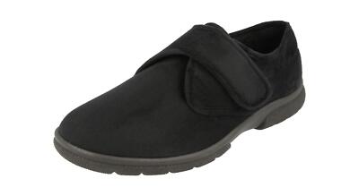 Easy B Daniel Herren Casual Sneaker Extra Weite Passform Schwarz 2V Touch Strap