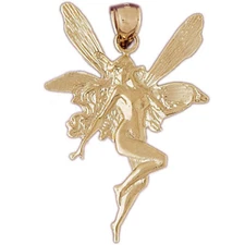 New 14k Gold Fairy Pendant