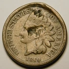 1860 Indian Head Cent Penny Cull  "Coin Pictured - Not Cleaned"