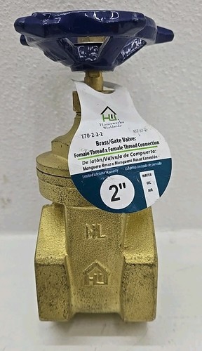 Homewerks 2" ( 170-2-2-2) Brass Gate Valve Female/Female Thread Connection