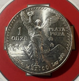 1984 Mexico 1 ONZA .999 FINE SILVER Libertad F/VF Coin▫️🇲🇽⭐️⭐️ see photos