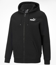 PUMA Men's Essentials Full-Zip Small Logo Hoodie size small Men 586702-01 black