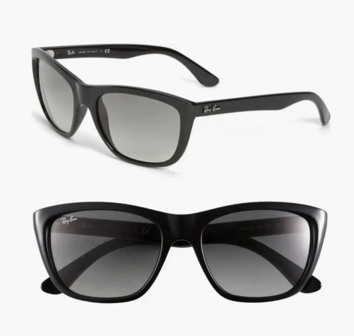 Rayban RB4154 57mm Women\'s Sunglasses Polished Black/Grey Amazon.com: Ray-Ban Woman Sunglasses Black Frame, Green  main image 3