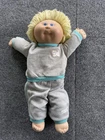Cabbage Patch Kids Doll Coleco 1984 Blonde Hair Blue Eyes Gray Teal Tracksuit