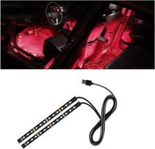 Universal Car LED Strip Light, USB Port Auto Interior Decorative USB, Red 