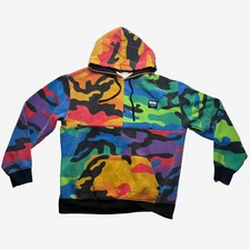 DGK Hoodie Large Multicolor Camo Pullover Skate Streetwear Sweatshirt Men's