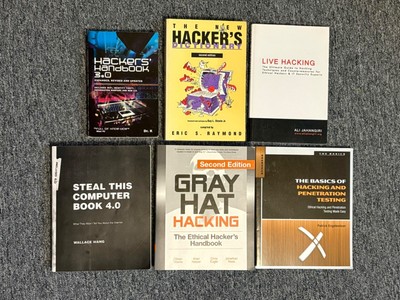 Computer Hacking Manuals - Lot of 6 Books for Hackers (Gray Hat, Ethical, etc.)