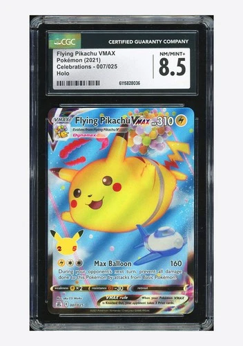 Pokemon CGC 8.5 Surfing Pikachu VMAX Holo 2021 009/025 Celebrations English