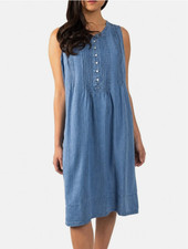 Coldwater Creek Blue Sleeveless Tencel Dress, Large