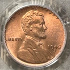 1945-S Lincoln Wheat Cent, PCGS MS-66 Red