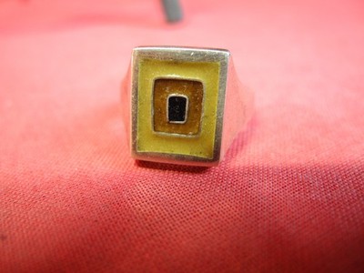 Vintage Design Silber Email Ring aus 70er Jahren für zierliche Finger geeignet