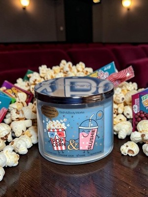  Bath & Body Works Popcorn & Slushie 3 Wick Candle 