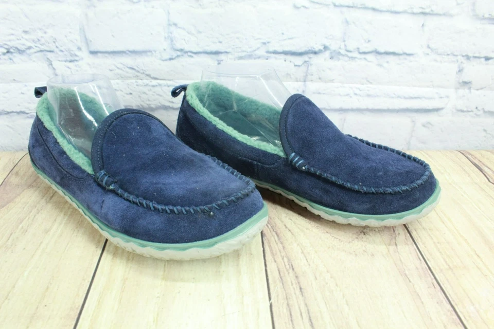 Zapatillas de mocasín de montaña forradas de lana de gamuza azul LL Bean para mujer talla 9 M Foto 3 de 4