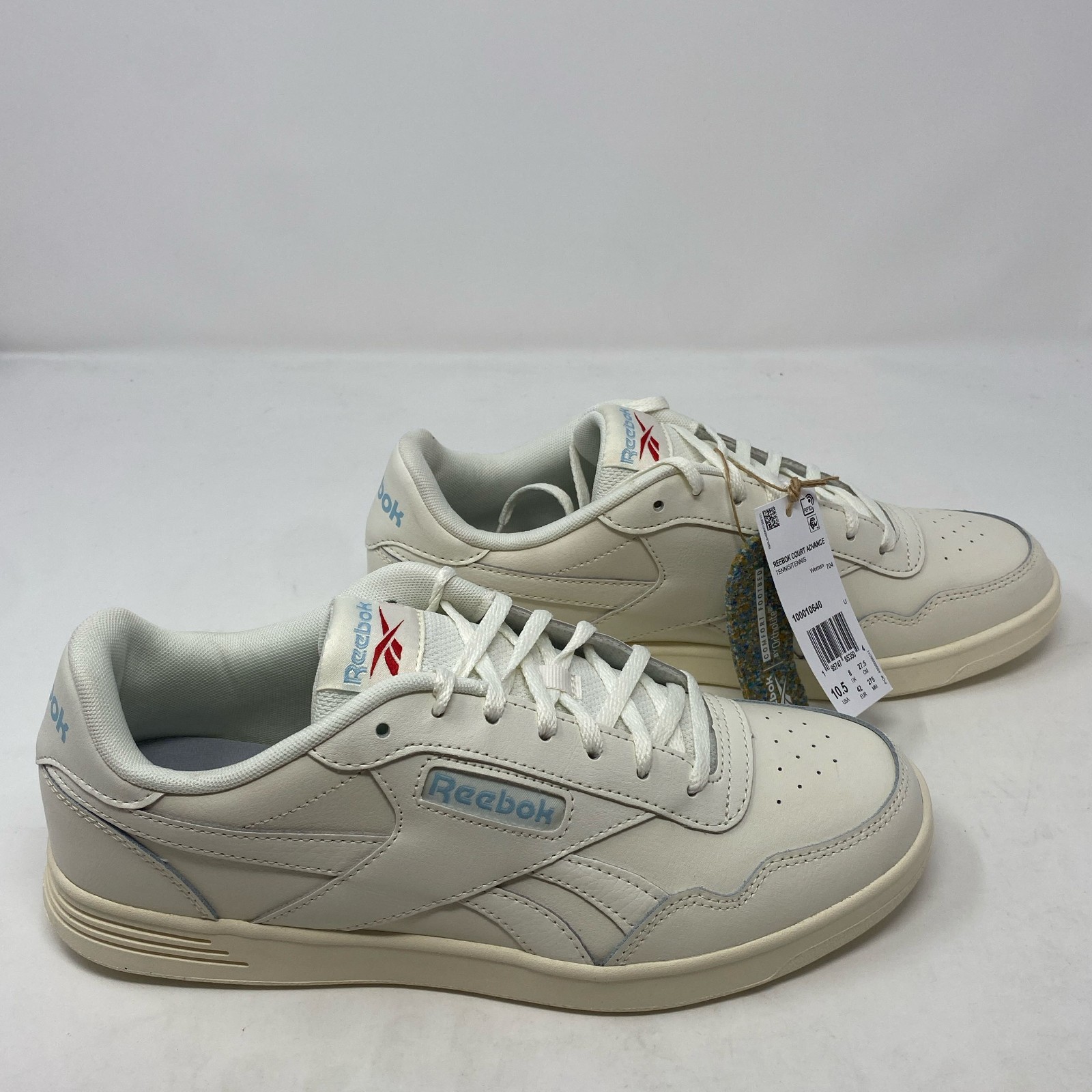 Reebok Court Advance Women’s Sneakers - Chalk/Blue Pearl/Vector Red - Size 10.5
