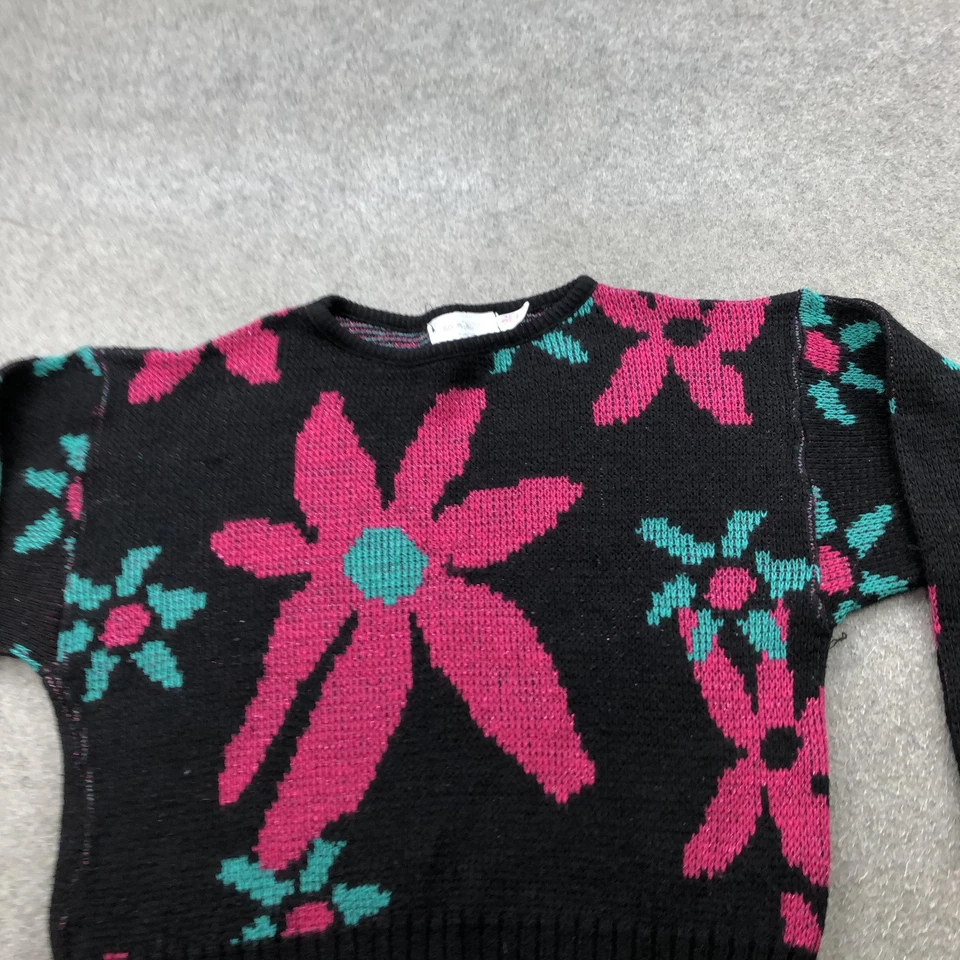Suéter Vintage Western Connection Mujer Grande Tejido Floral Hecho en Gran Bretaña Años 80 Foto 4 de 4