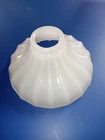 VINTAGE MILK GLASS RIBBED LAMP SHADE 7 1/2 INCH WIDE-2 1/4 FITTER