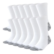 JOYN E 6 Pairs Mens Crew Cushion Socks Work Athletic Running Socks Casual B